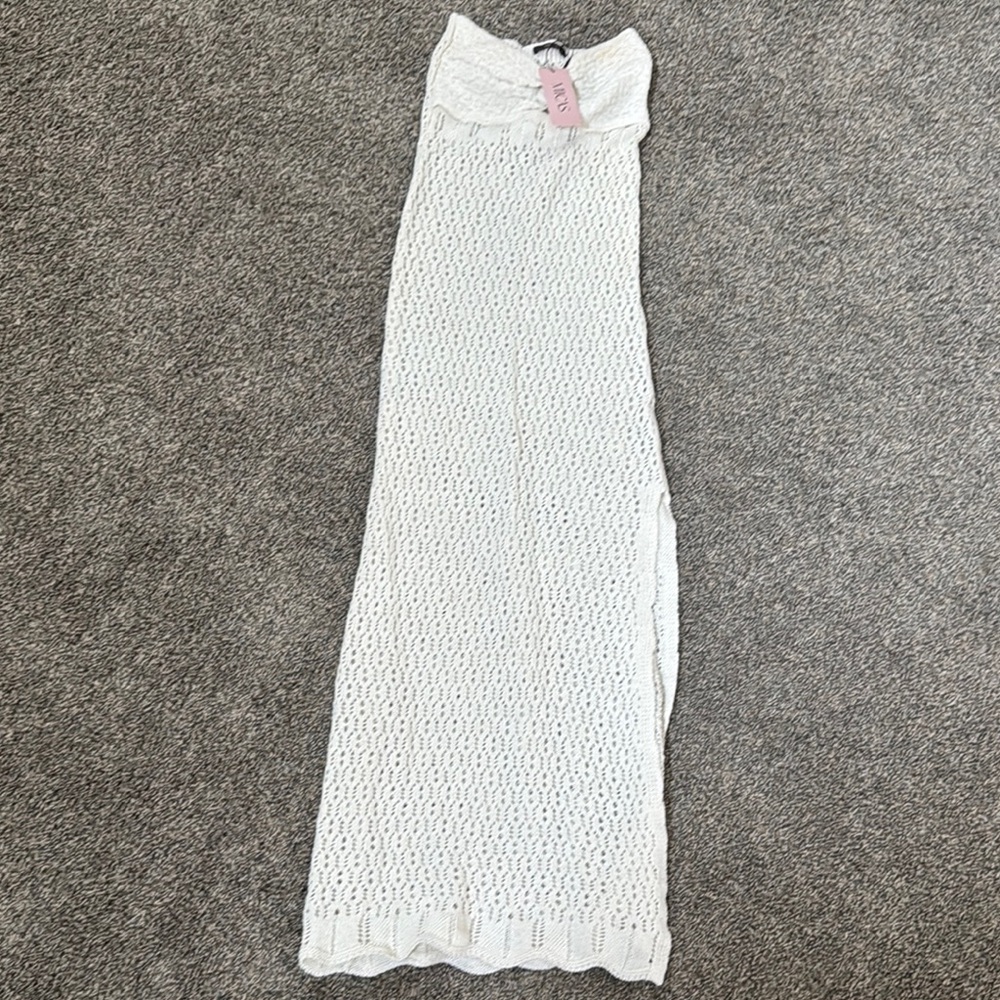Elegant White Crochet Dress